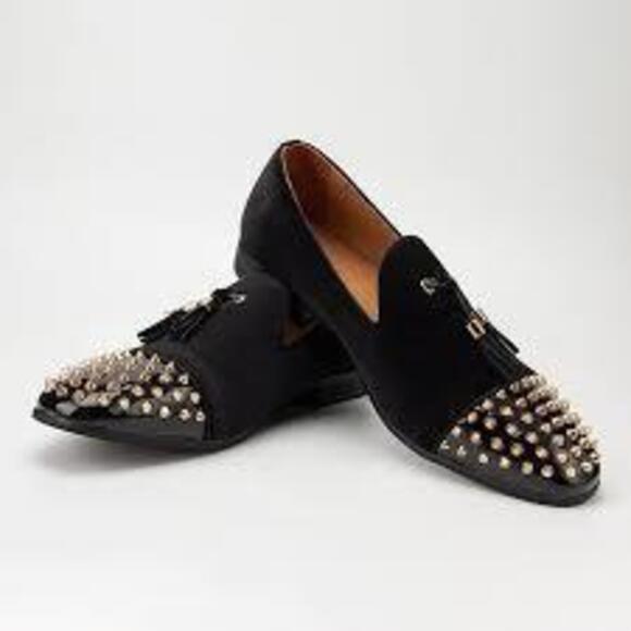 Velvet Studded Men's Tassel Loafer, Size 9 NWOT - Picture 2 of 4
